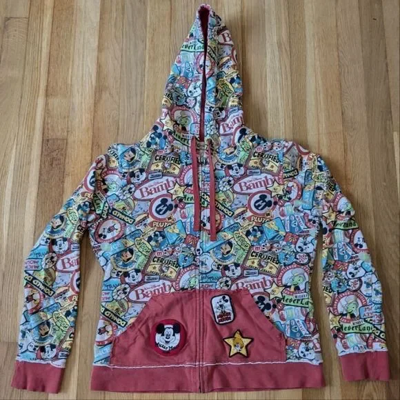 Disneyland Walt Disney World Retro Graphic full zip sweatshirt - Picture 1 of 4